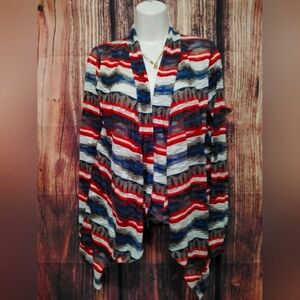 Rock And Roll Cowgirl Striped Open Front Cardigan Size Small!
